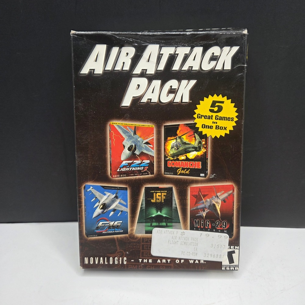 NovaLogic Air Attack Pack PC Game Big Box 5-Game Flight Sim Bundle Vintage CD